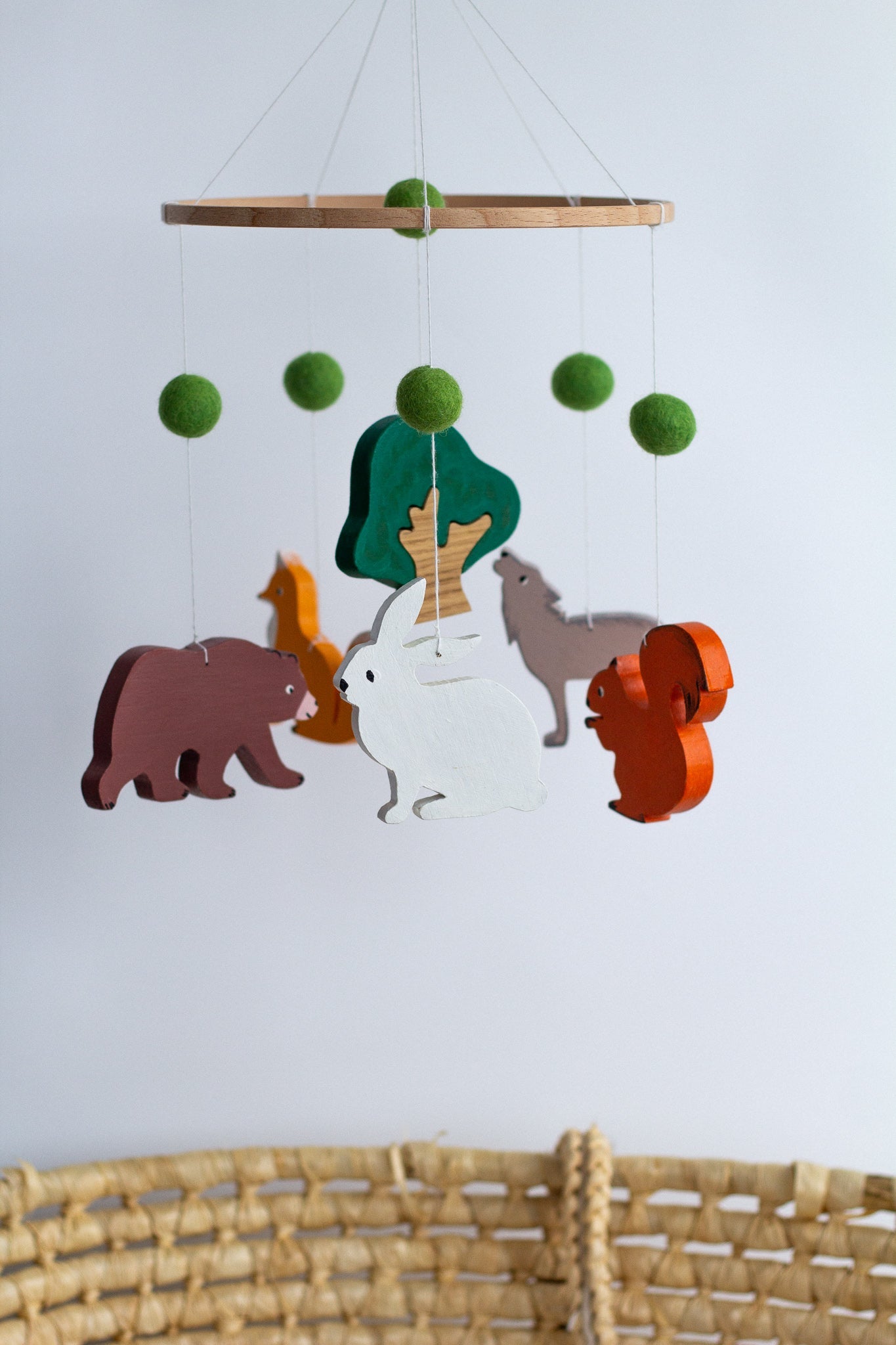 Woodland Wooden Baby Mobile - WoollyFox